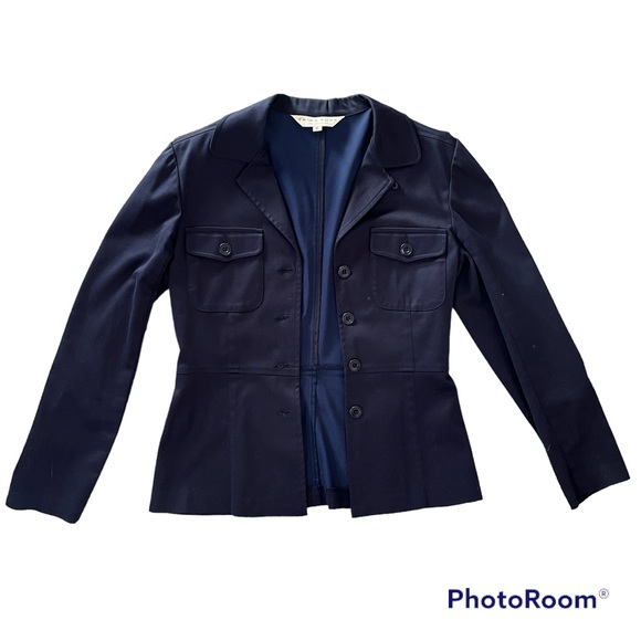 Women’s Trina Turk Blazer Jacket, Navy Blue, size 6 - Picture 3 of 4